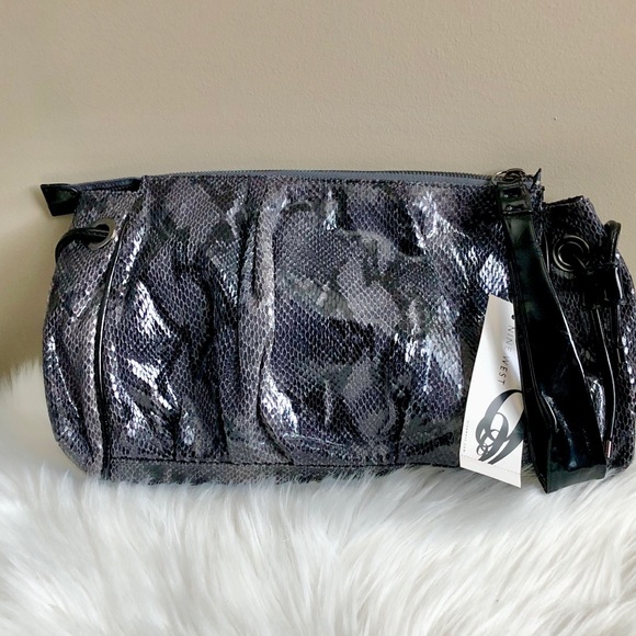 NWT Large Python Gray Clutch - Picture 3 of 4